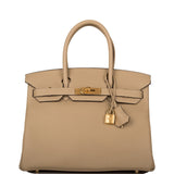 Hermes Birkin 30 Trench Clemence Gold Hardware