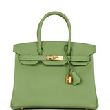 Hermes Birkin 30 Vert Criquet Epsom Gold Hardware