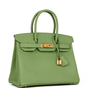 Hermes Birkin 30 Vert Criquet Epsom Gold Hardware