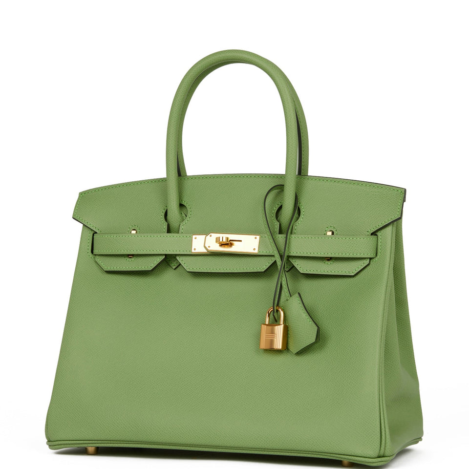 Hermes Birkin 30 Vert Criquet Epsom Gold Hardware