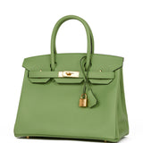 Hermes Birkin 30 Vert Criquet Epsom Gold Hardware