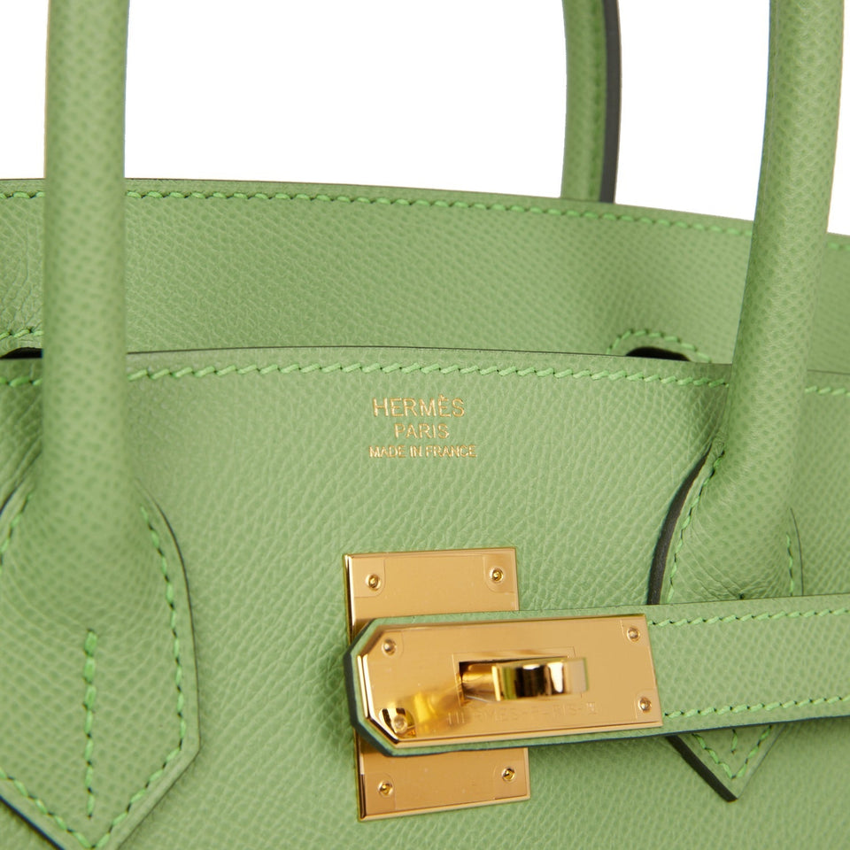 Hermes Birkin 30 Vert Criquet Epsom Gold Hardware