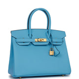 Hermes Birkin 30 Celeste Epsom Gold Hardware