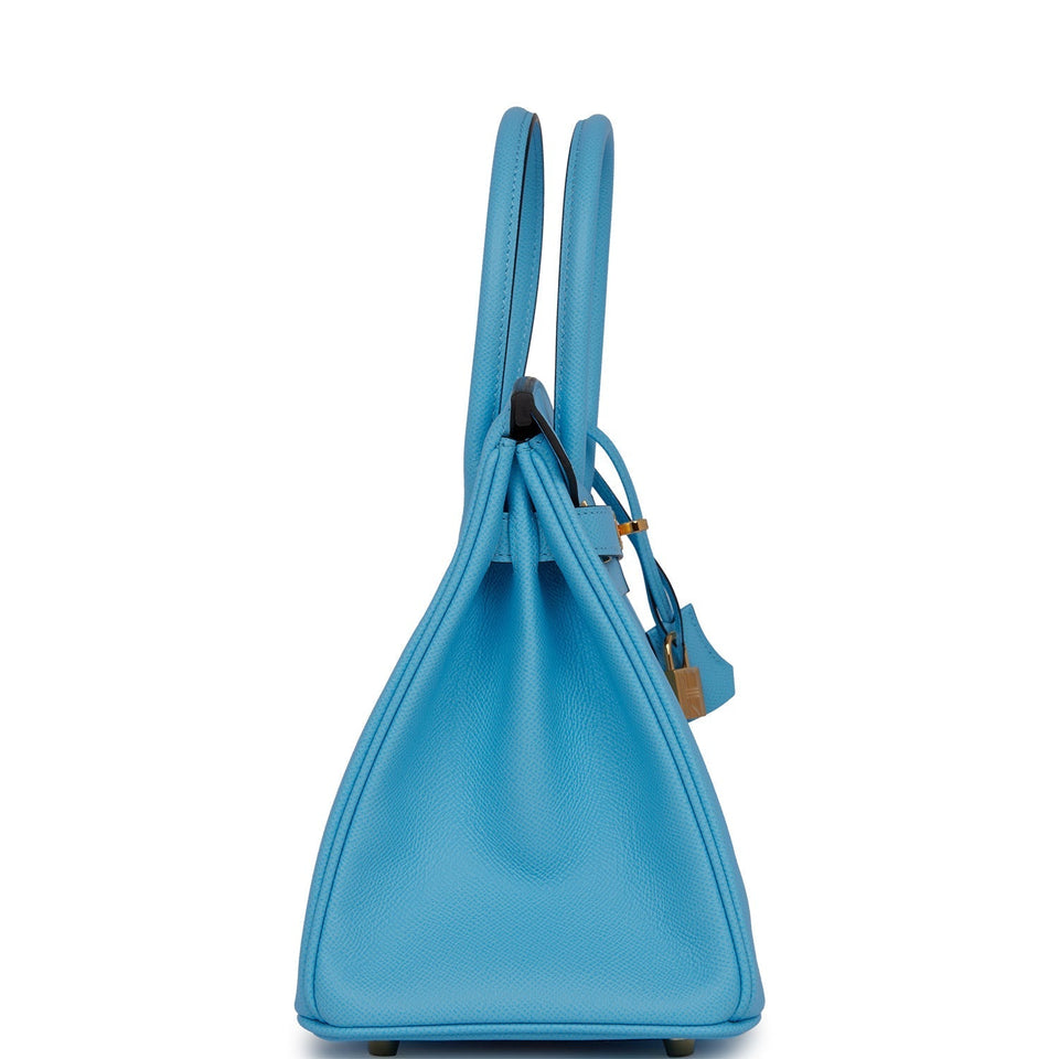 Hermes Birkin 30 Celeste Epsom Gold Hardware