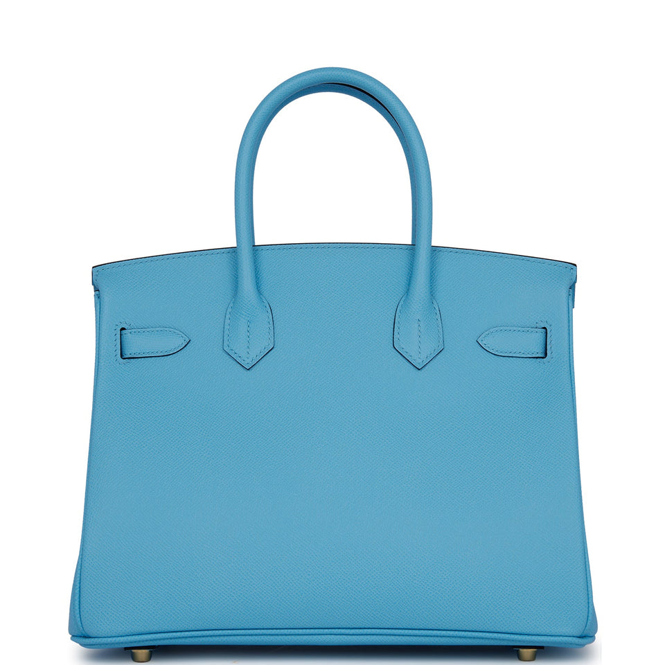 Hermes Birkin 30 Celeste Epsom Gold Hardware