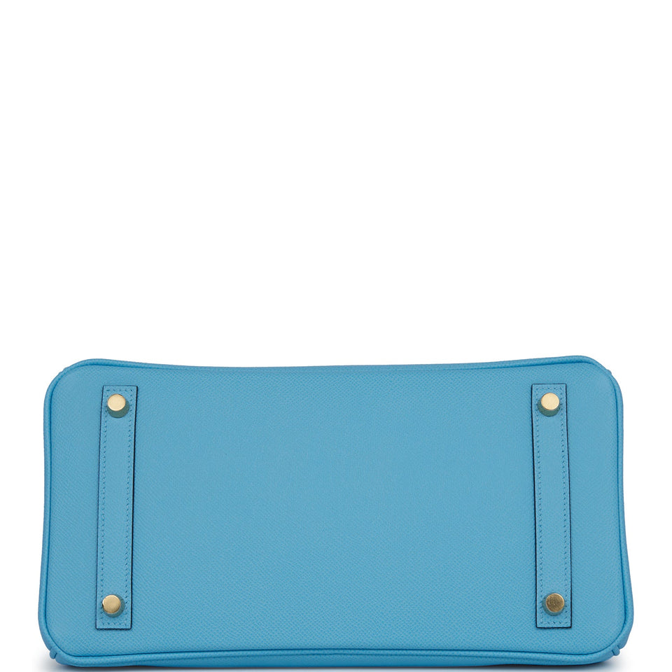 Hermes Birkin 30 Celeste Epsom Gold Hardware