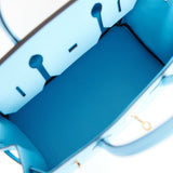 Hermes Birkin 30 Celeste Epsom Gold Hardware