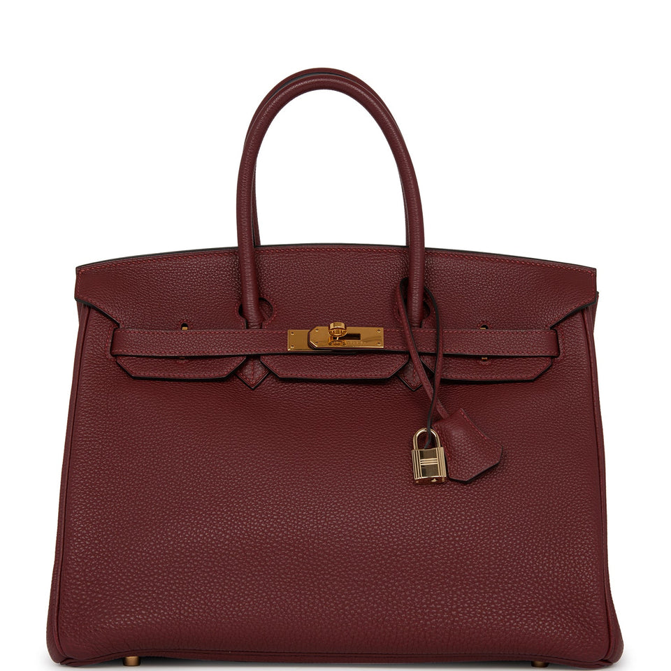 Hermes Birkin 35 Rouge H Togo Gold Hardware Deposit