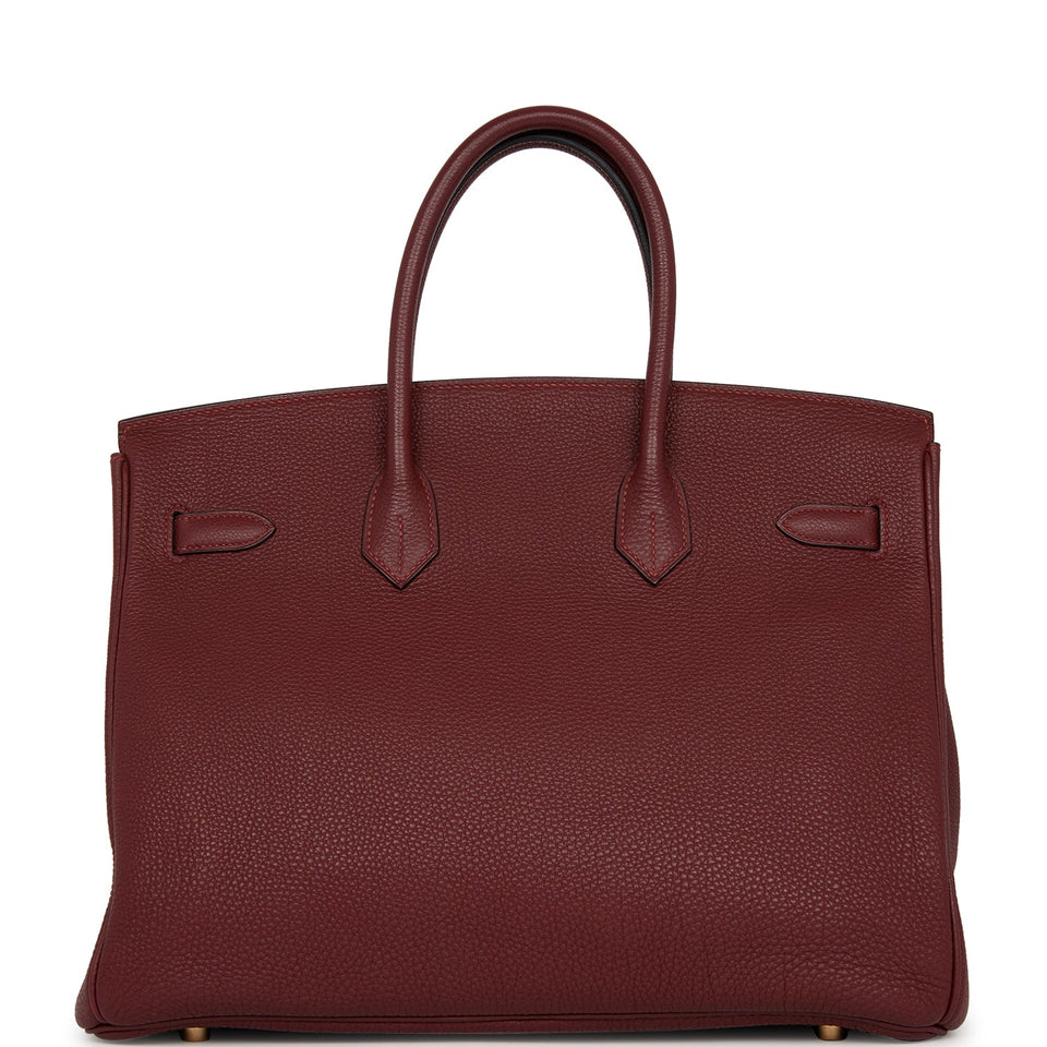 Hermes Birkin 35 Rouge H Togo Gold Hardware Deposit