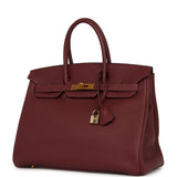 Hermes Birkin 35 Rouge H Togo Gold Hardware Deposit