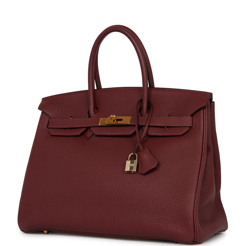 Hermes Birkin 35 Rouge H Togo Gold Hardware Deposit