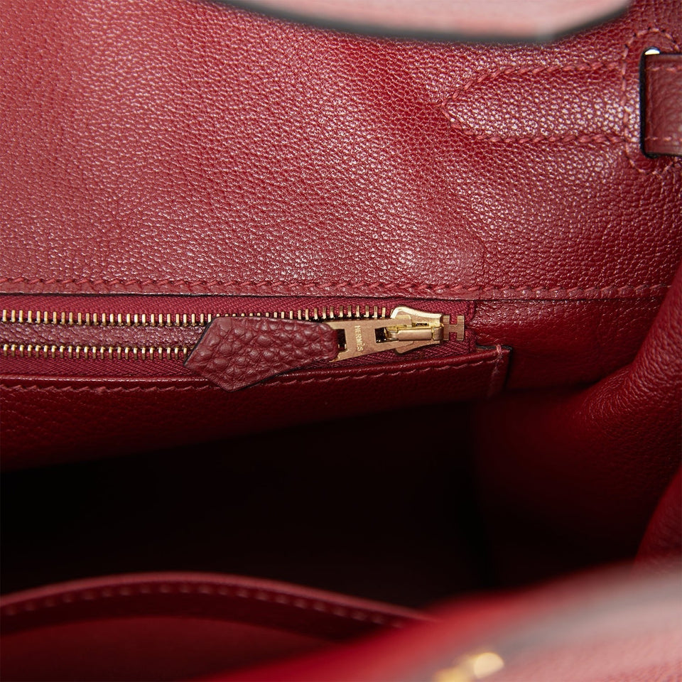 Hermes Birkin 35 Rouge H Togo Gold Hardware Deposit