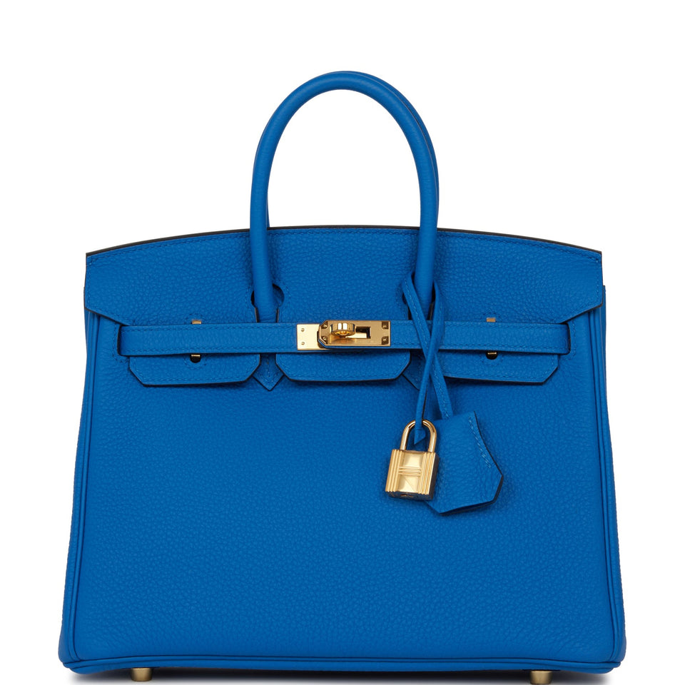 Hermes Birkin 25 Bleu Zellige Togo Gold Hardware