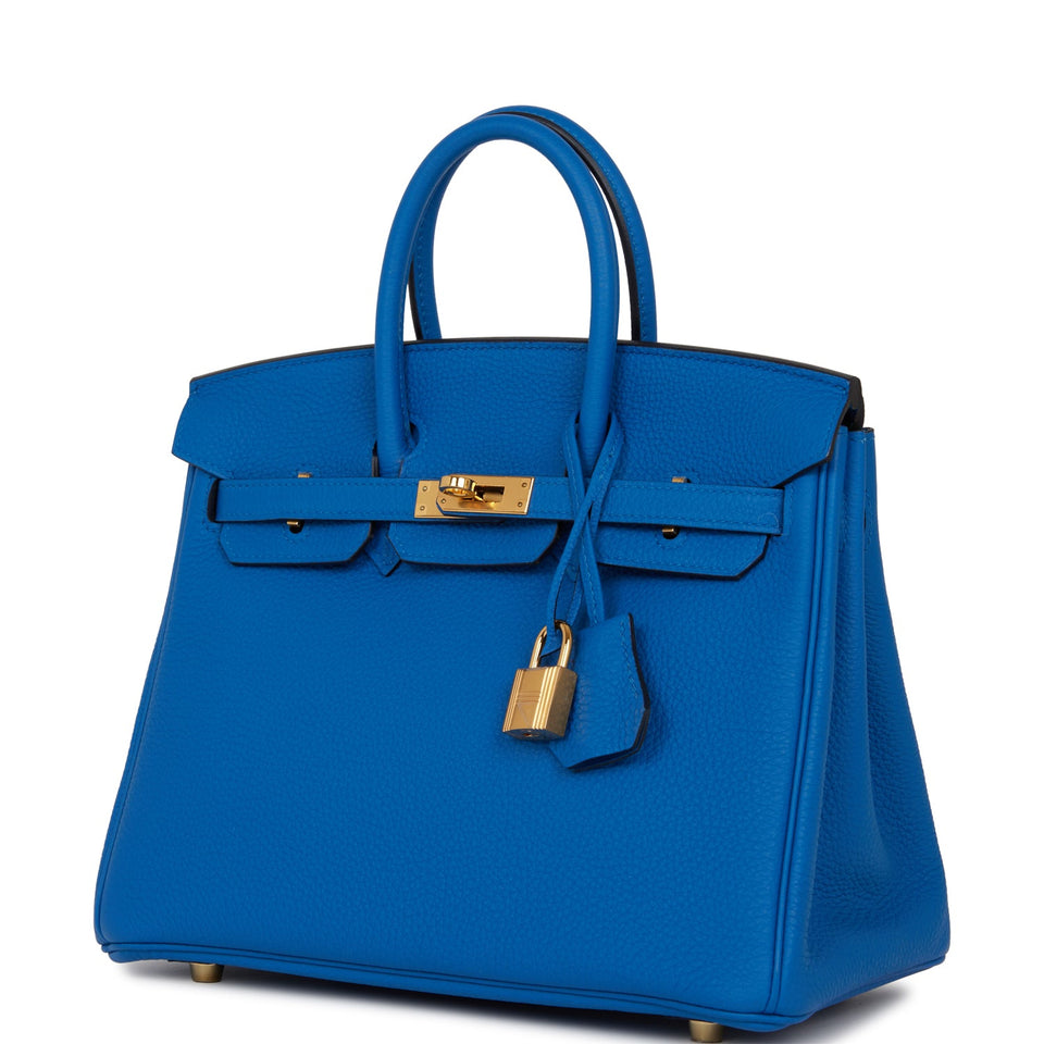 Hermes Birkin 25 Bleu Zellige Togo Gold Hardware