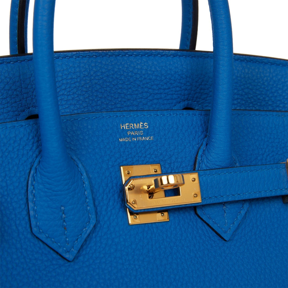 Hermes Birkin 25 Bleu Zellige Togo Gold Hardware