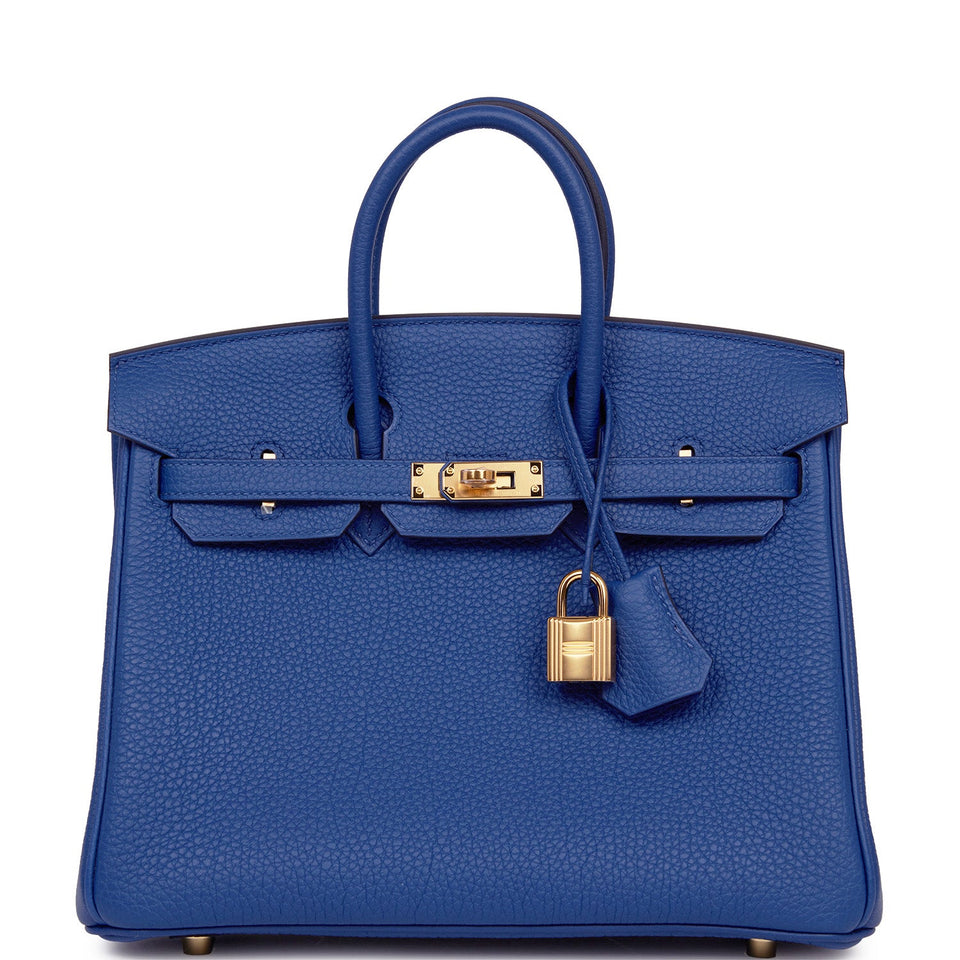 Hermes Birkin 25 Bleu France Togo Gold Hardware