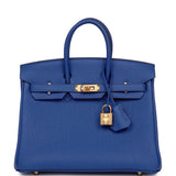 Hermes Birkin 25 Bleu France Togo Gold Hardware