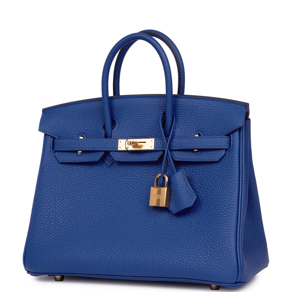 Hermes Birkin 25 Bleu France Togo Gold Hardware