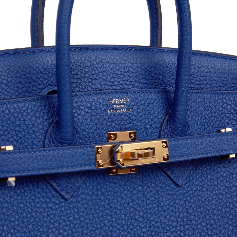 Hermes Birkin 25 Bleu France Togo Gold Hardware