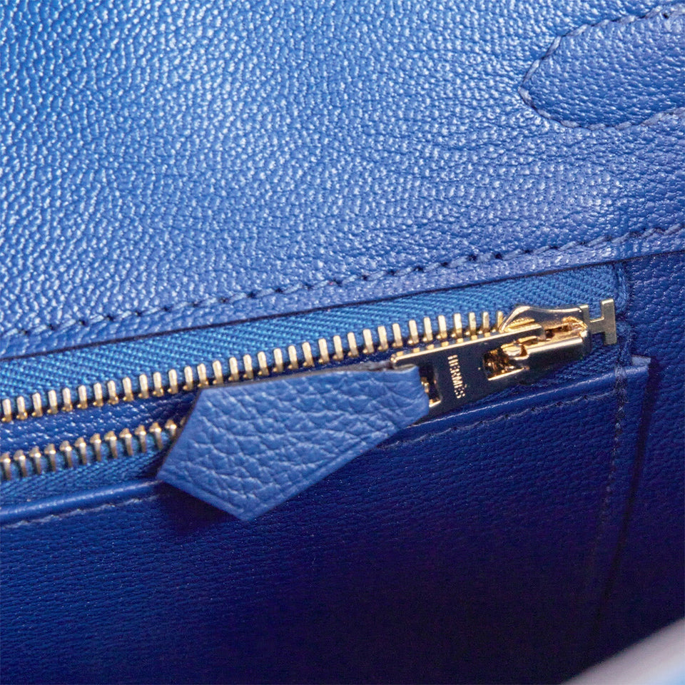 Hermes Birkin 25 Bleu France Togo Gold Hardware