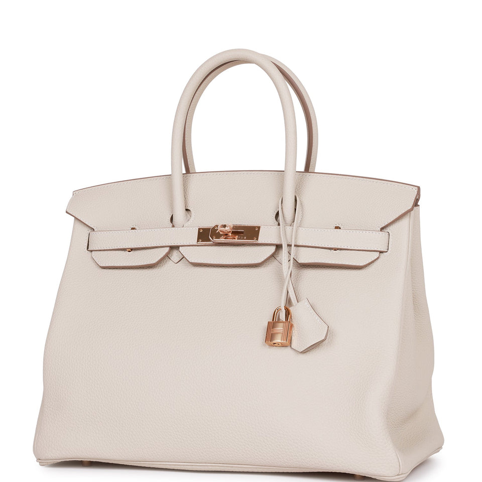 Hermes Birkin 35 Craie Togo Rose Gold Hardware
