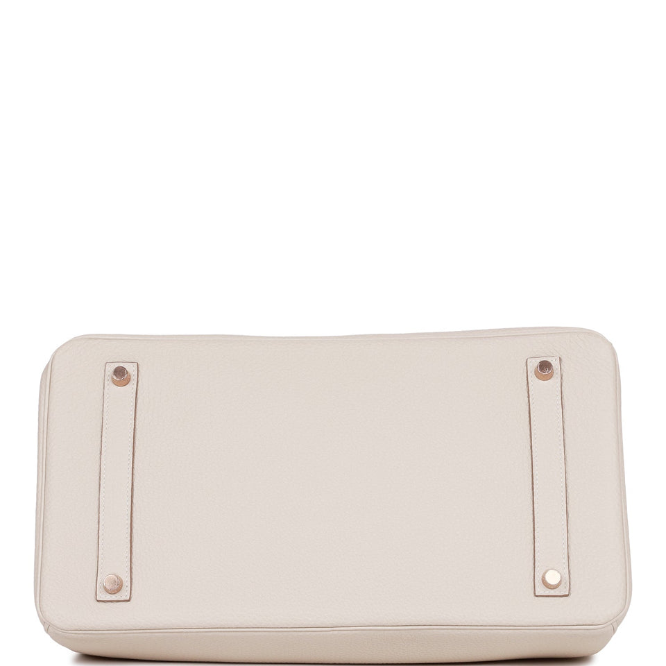 Hermes Birkin 35 Craie Togo Rose Gold Hardware