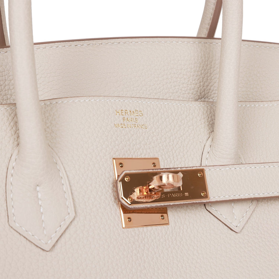 Hermes Birkin 35 Craie Togo Rose Gold Hardware