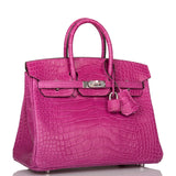 Hermes Birkin 25 Rose Scheherazade Matte Alligator Palladium Hardware