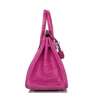 Hermes Birkin 25 Rose Scheherazade Matte Alligator Palladium Hardware