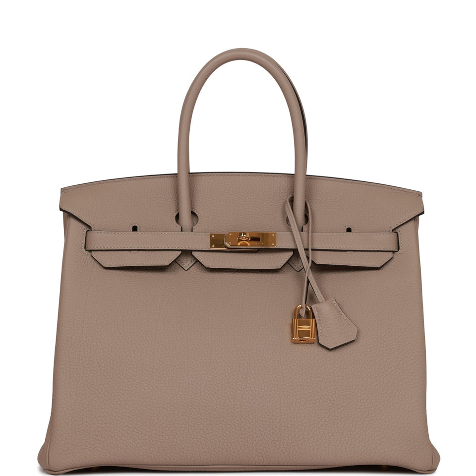Hermes Birkin 35 Gris Tourterelle Togo Gold Hardware