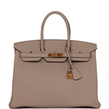 Hermes Birkin 35 Gris Tourterelle Togo Gold Hardware