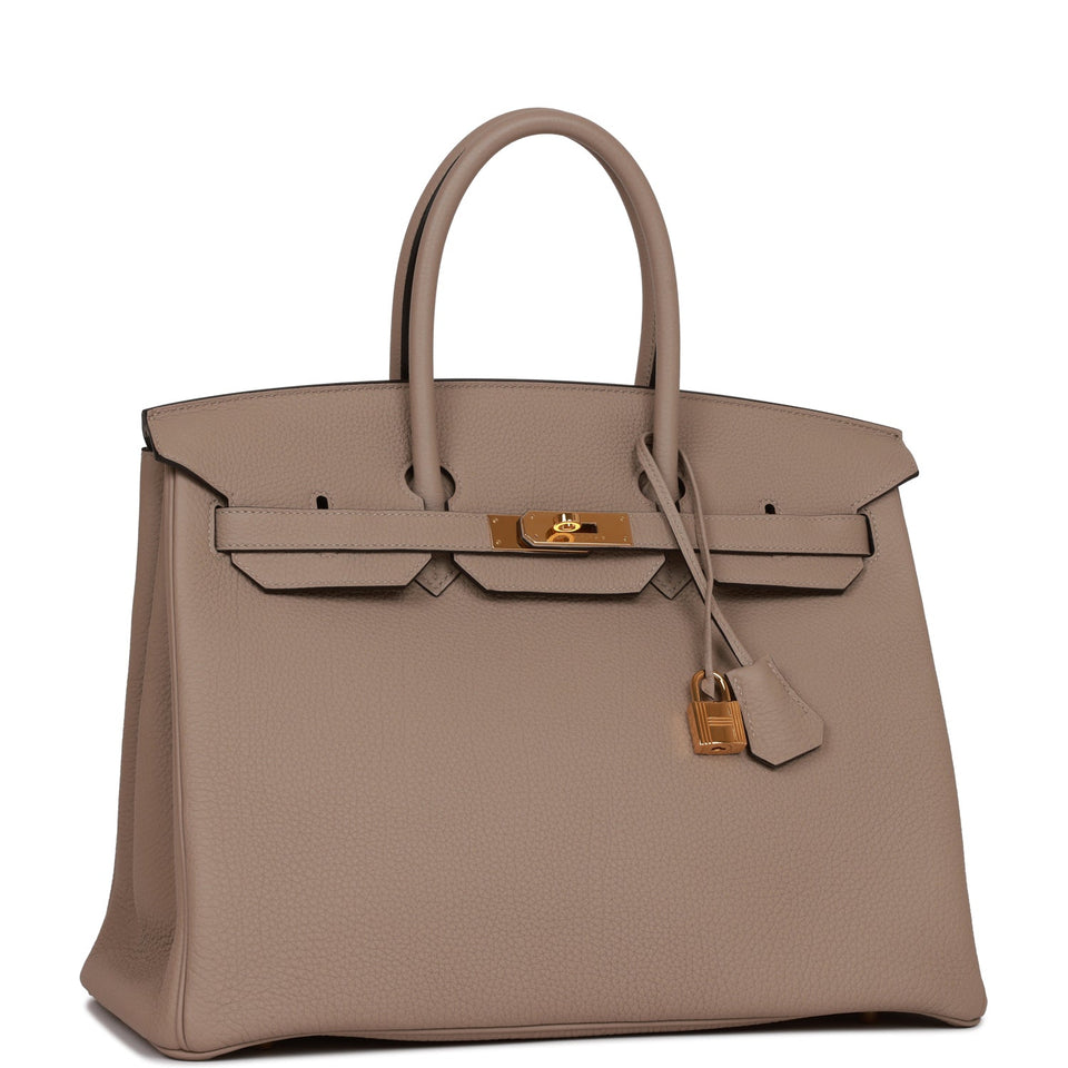 Hermes Birkin 35 Gris Tourterelle Togo Gold Hardware
