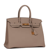 Hermes Birkin 35 Gris Tourterelle Togo Gold Hardware