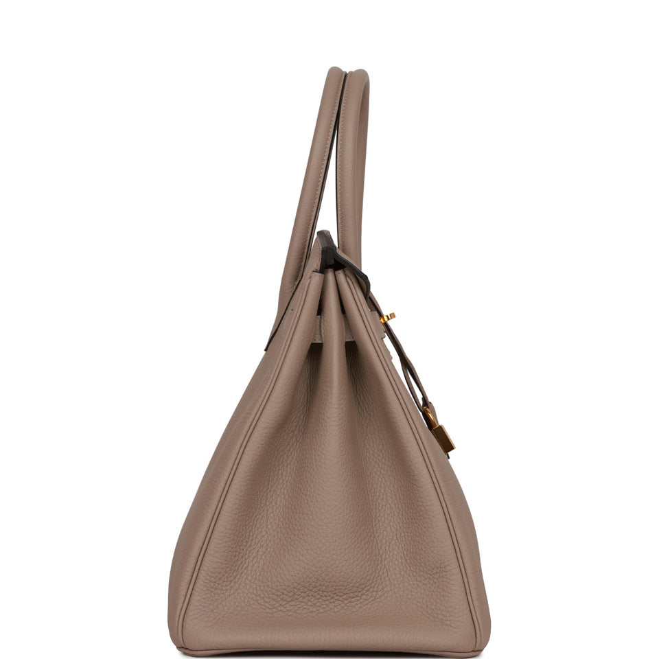 Hermes Birkin 35 Gris Tourterelle Togo Gold Hardware