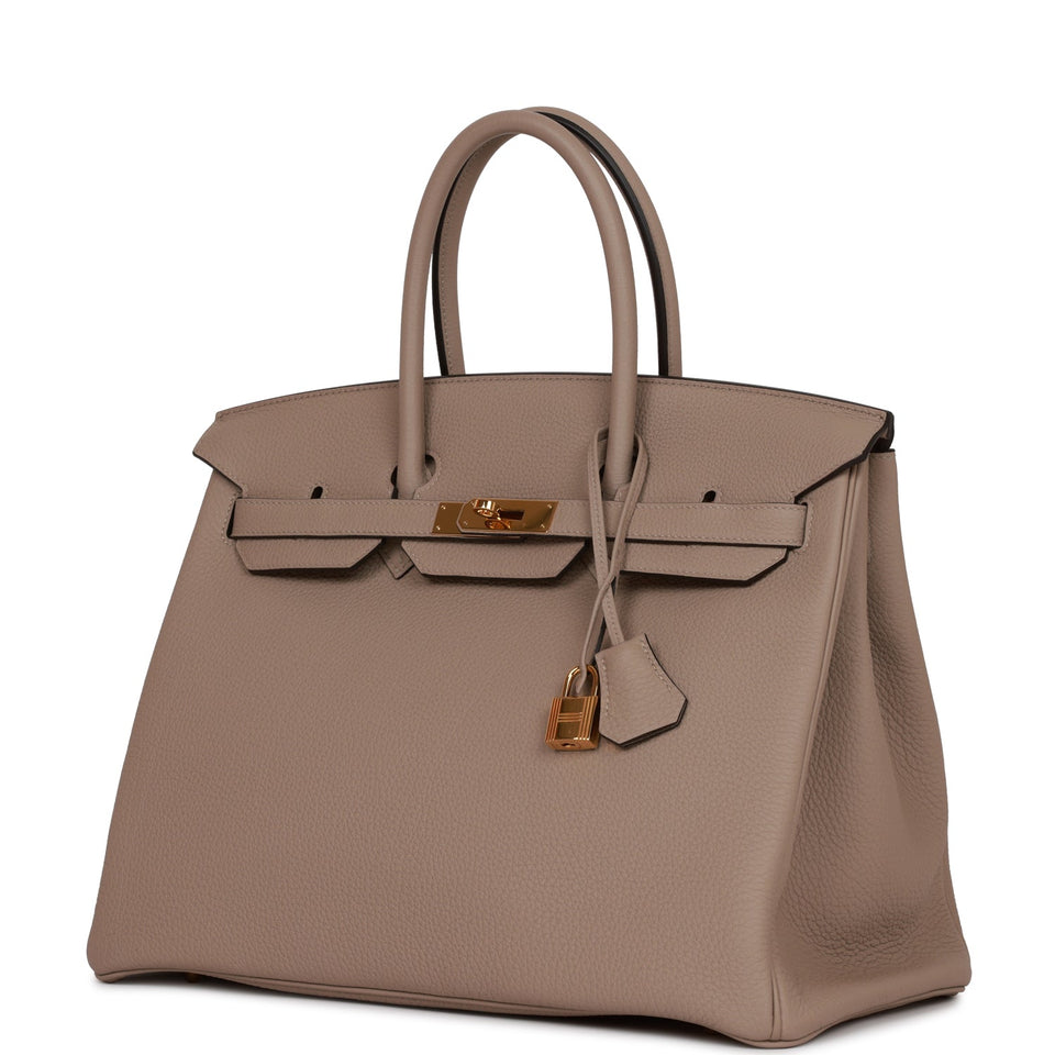 Hermes Birkin 35 Gris Tourterelle Togo Gold Hardware