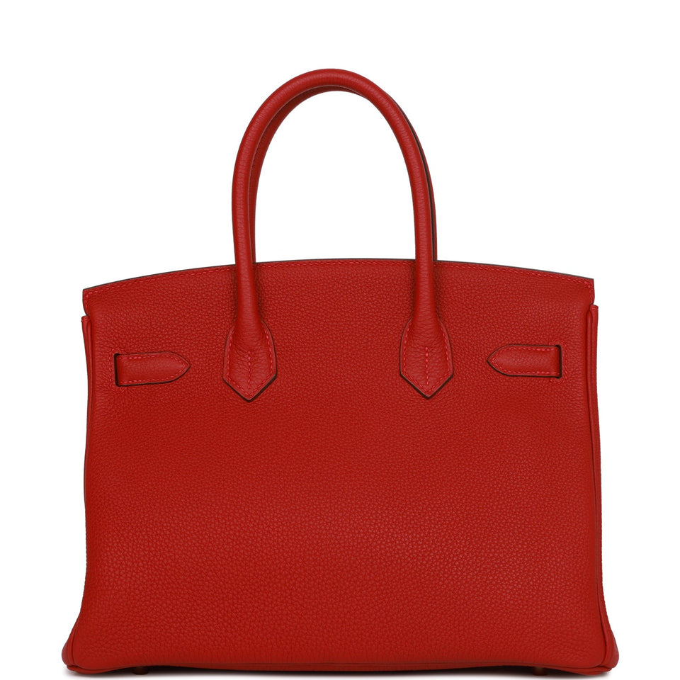 Hermes Birkin 30 Rouge Vif Togo Gold Hardware