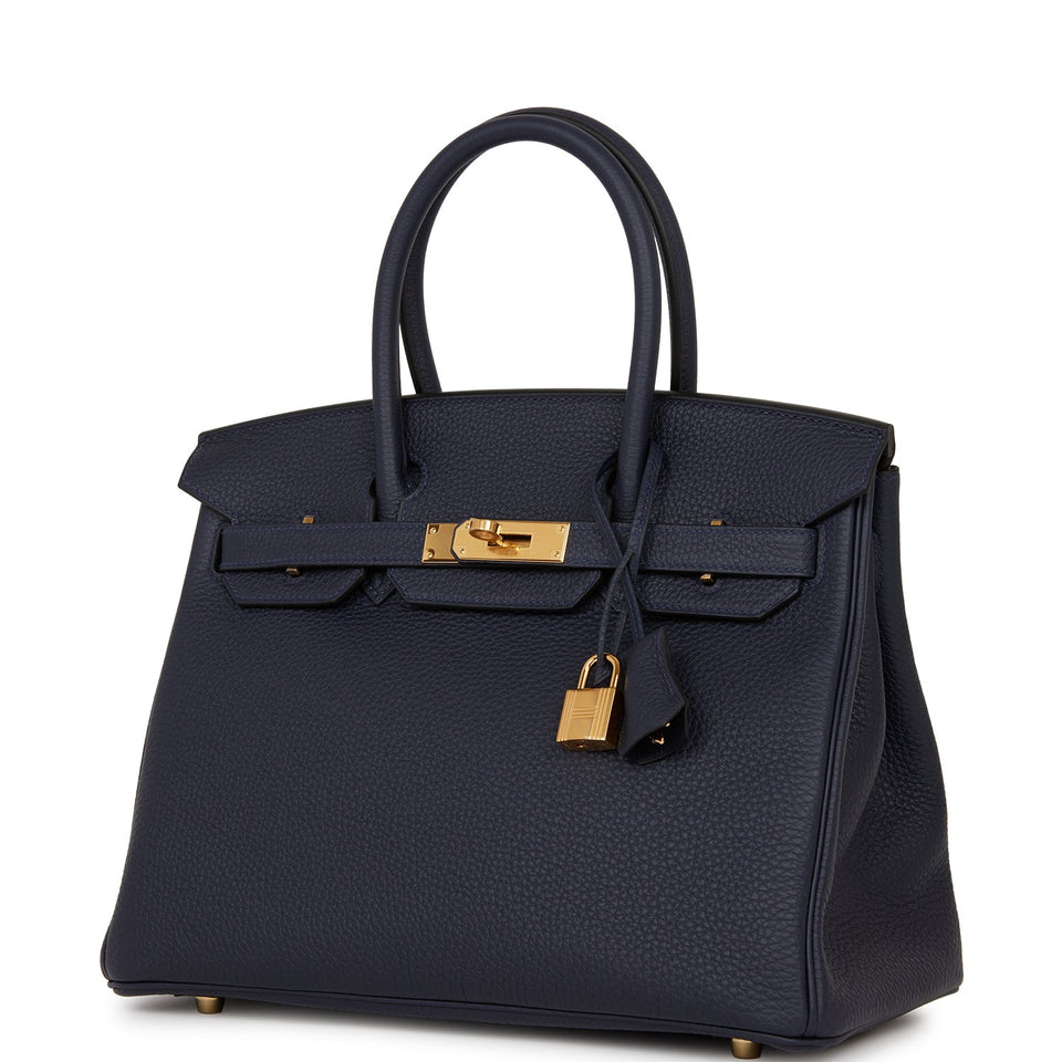 Hermes Birkin 30 Bleu Nuit Togo Gold Hardware