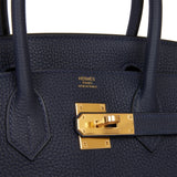 Hermes Birkin 30 Bleu Nuit Togo Gold Hardware