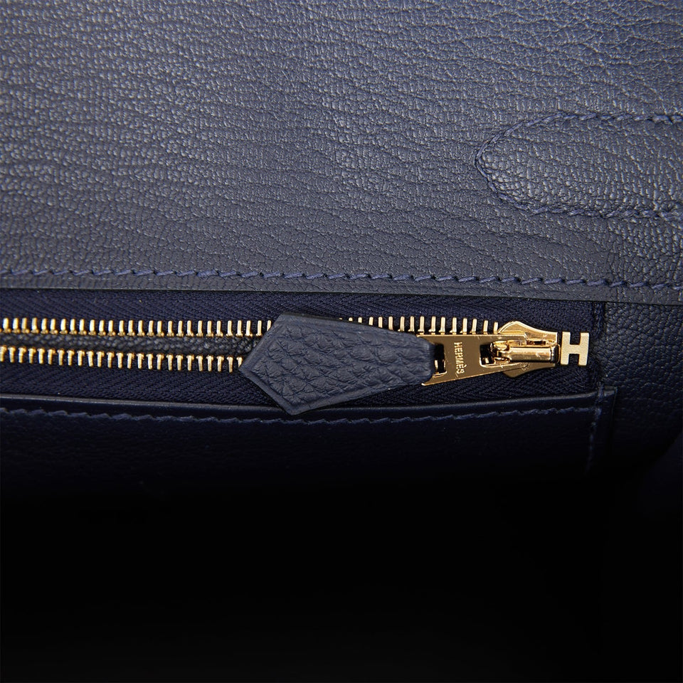 Hermes Birkin 30 Bleu Nuit Togo Gold Hardware