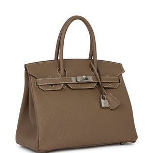 Hermes Birkin 30 Etoupe Togo Palladium Hardware