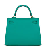 Hermes Kelly Sellier 25 Vert Jade Epsom Gold Hardware