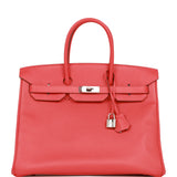 Hermes Birkin 35 Rose Jaipur Epsom Palladium Hardware