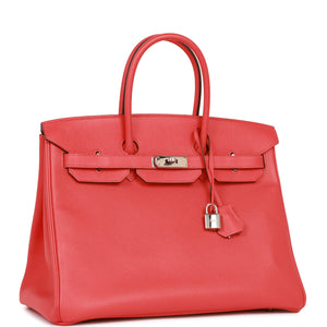 Hermes Birkin 35 Rose Jaipur Epsom Palladium Hardware