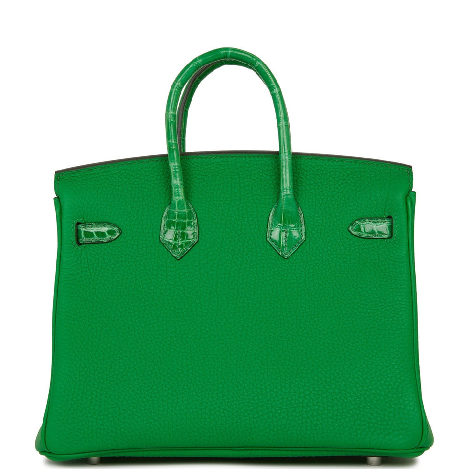 Hermes Birkin 25 Bambou Shiny Crocodile and Togo Touch Palladium Hardware