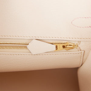 Hermes Special Order (HSS) Birkin 25 Rose Sakura and Nata Chèvre Brushed Gold Hardware