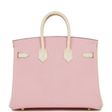 Hermes Special Order (HSS) Birkin 25 Rose Sakura and Nata Chèvre Brushed Gold Hardware