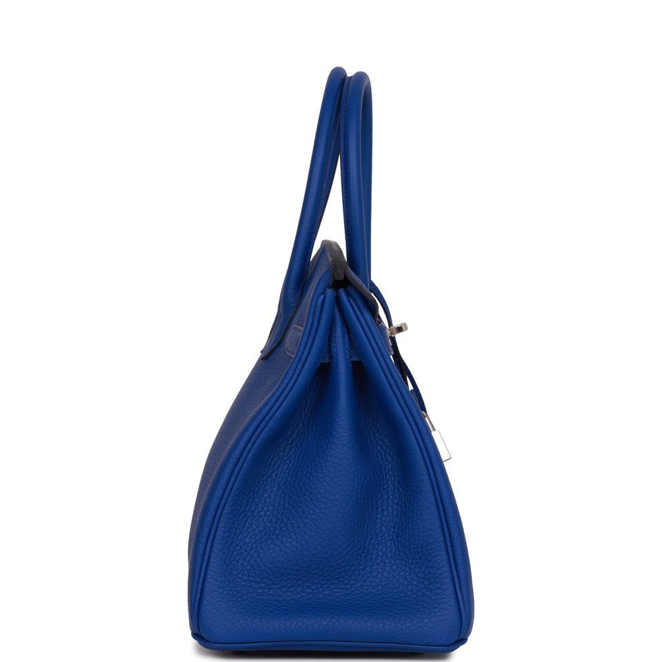 Hermes Birkin 30 Bleu Royal Togo Palladium Hardware