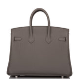 Hermes Birkin 25 Etain Togo Palladium Hardware