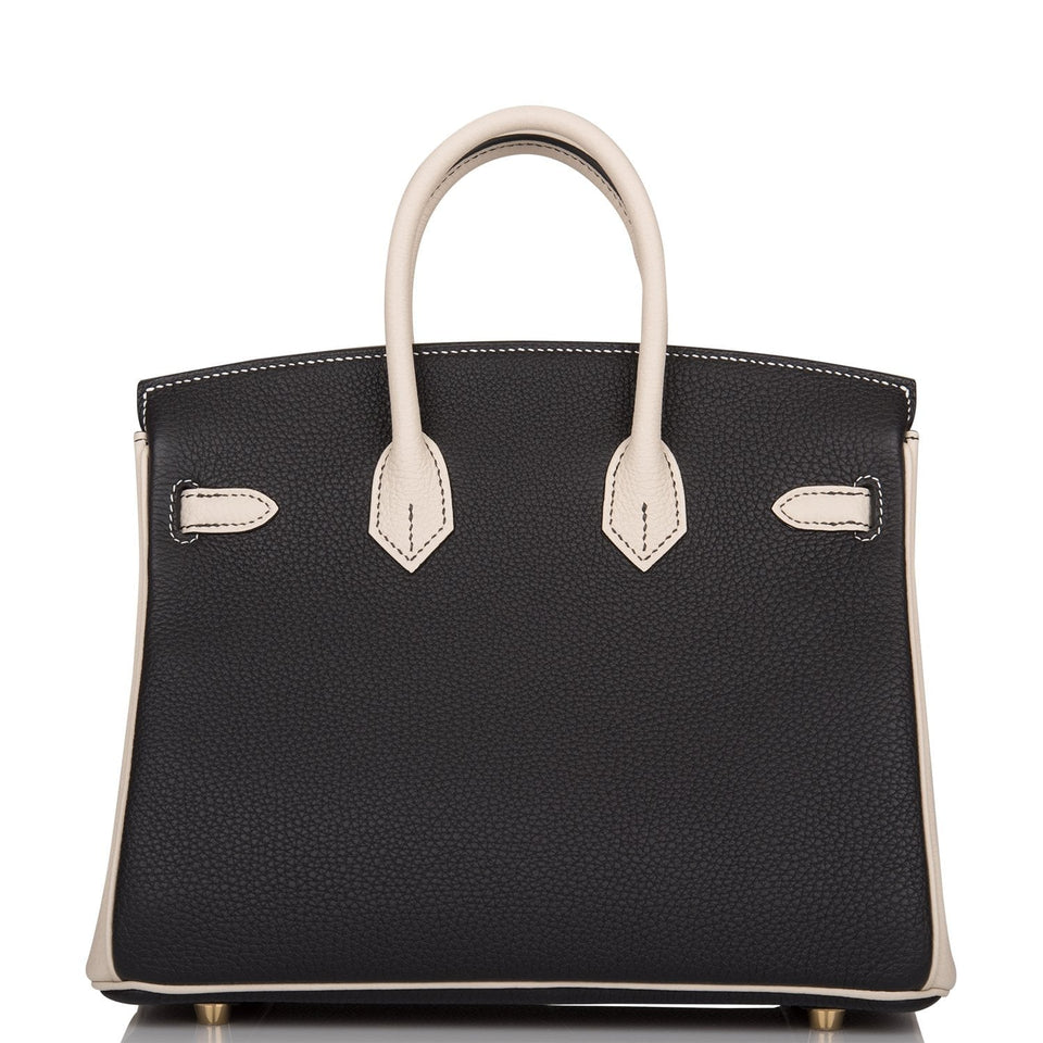 Hermes Special Order (HSS) Birkin 25 Black and Craie Togo Brushed Gold Hardware - Payment 1 for VG