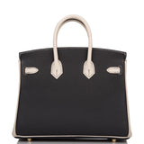 Hermes Special Order (HSS) Birkin 25 Black and Craie Togo Brushed Gold Hardware - Payment 1 for VG